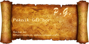 Peknik Gábor névjegykártya